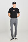 Rider Slim Fit Dar Kesim Normal Bel Gri Pamuklu Esnek Denim Pantolon