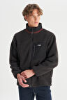 Regular Fit Normal Kesim Dik Yaka Tam Fermuarlı Cepli Sherpa Sweatshirt Polar