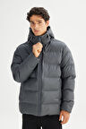 Regular Fit Normal Kesim Kapüşonlu Cepli Şişme Puffer Mont