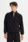 Lee Erkek Pike Interlock Half Zip Sweatshirt Black