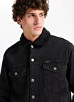 Wrangler Siyah Erkek Denim Ceket W45D4365818 Siyah Denim Ceket