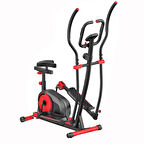 2'si 1 Arada Nabız Ölçer Kondisyon Bisikleti - Egzersiz Aleti - Eliptik Bisiklet - Kondisyon Aleti