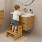 Hopiers Ahşap Montessori Yükseltici Basamak Naturel