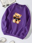 Unisex Oversize Bisiklet Yaka Basic Billionaire Baskılı Sweatshirt - MOR