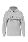 Unisex Adventure Baskılı Kapüşonlu İçi Yumuşak Polarlı Oversize Sweatshirt - GRİ