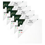 Gen-Of Küçük Resim Tuvali %100 Pamuk 20x20 cm Arkadan Zımbalı 5 Adet