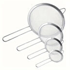 MyBru Paslanmaz Çelik Pratik 4'lü Çay Süzgeci Sebze Makarna Un Süzgeç