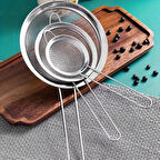 MyBru Paslanmaz Çelik Pratik 3'lü Çay Süzgeci Sebze Makarna Un Süzgeç 12 14 16 Cm