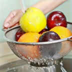 Paslanmaz Çelik Kulplu Tel Çok Amaçlı Makarna Un Meyve Sebze Süzgeçi 22 Cm