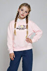 Kız Çocuk Hello Kitty Oversize Geniş Kalıp Polo Yaka Sweatshirt