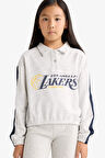 Kız Çocuk NBA Los Angeles Lakers Relax Fit Polo Yaka Sweatshirt