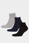 Erkek 3'lü Pamuklu Sneaker Çorap