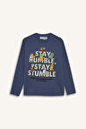 Erkek Çocuk Stumble Guys Regular Fit Bisiklet Yaka Uzun Kollu Tişört