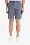 Regular Fit Dokulu Bermuda