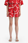Normal Bel Desenli Kısa Paça Pamuklu Şort