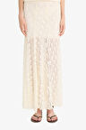 Yüksek Bel Dantel Maxi Etek