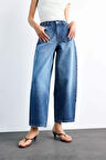 Wide Baggy Fit Yıkamalı Jean Pantolon