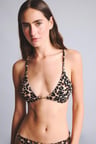 DeFacto Regular Fıt Leopar Desenli Kırışık Dokulu Kumaş Bikini Üstü G7037AX26SMBK81