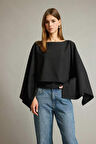 Kayık Yaka Yarasa Kolllu Bluz