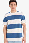 DeFacto %100 Pamuk Regular Fit Bisiklet Yaka Çizgili Kısa Kollu Tişört E5485AX25SMBE607