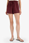 Normal Esnek Belli Cepli Krinkıl Viskon Şort