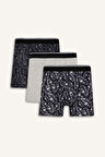 Regular Fit Baskılı 3'lü Boxer