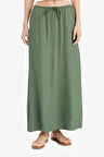 A Kesim Normal Bel Krinkıl Kumaş Midi Etek