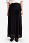 A Kesim Krinkıl Kumaş Siyah Maxi Etek