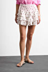 DeFacto Esnek Belli Çiçek Desenli Volanlı Mini Etek F7905AX25SMWT34