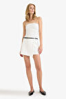 Regular Fit Kemerli Şort Etek