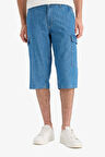 DeFacto %100 Pamuk Hafif Kumaş Regular Fit Jean Uzun Bermuda Şort F4223AX25SMNM39