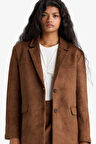 Regular Fit Ceket Yaka Süet Blazer Ceket