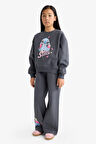 Kız Çocuk Disney Lilo & Stitch 2'li Takım Sweatshirt Eşofman Altı 