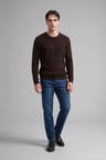Regular Fit Bisiklet Yaka Fitilli Triko Basic Kazak