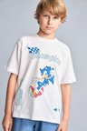 DeFacto Sonıc The Hedgehog Lisanslı New Regular Fıt Bisiklet Yaka Kısa Kollu Ecru Tişört Erkek Çocuk H8433A826HSER105