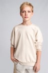 Oversıze Bisiklet Yaka Sweatshirt Erkek Çocuk