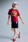 DeFacto %100 Pamuk Galatasaray Kısa Kollu Pijama Üstü Şort Pijama Alt 2'li Pijama Takımı Erkek Çocuk H7340A826HSRD119