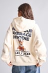 Oversıze Kapüşonlu Sırt Baskılı Kalın Kumaş Sweatshirt