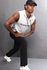 Standart Fıt Reflektör Baskılı Kapüşonlu Spor Atlet