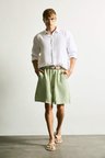 DeFacto Premium Baggy Fit Nane Yeşili Bermuda Şort G0854AX26SMGN1180