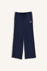 NBA Brooklyn Nets Lisanslı Wıde Leg Cepli Geniş Paça Standart Boy Kırışık Dokulu Kumaş İndigo Pantolon
