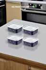 Smartware 4'Lü Set No Frost Saklama Kabı Lacivert 700 ML