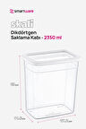 Smartware 12'Li Set Skali Dikdörtgen Saklama Kabı Beyaz 2350 ML