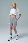 Soft Touch - Gri Rahat Kesim Modal Kumaşlı Kadın Spor Şortu