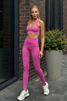 Prime FIT - Pembe Yüksek Bel Seamless Push-Up Toparlayıcı Tayt