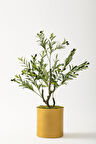 Yapay Zeytin Ağacı 85 Cm Gold Metal Saksı
