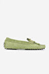 Valmenti West Kadın Yeşil Süet Hakiki Deri Loafer Ayakkabı 540 1268 BN AYK Y24