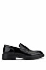 Tamer Tanca Erkek Hakiki Deri Siyah Açma Loafer Ayakkabı 987 281 ERK AYK SK25-26 SIYAH ACMA