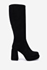 Valmenti Kadın Hakiki Deri Siyah Topuklu Çizme 492 41105 BN CZM SK25-26 SIYAH METIS SUET