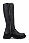 Tamer Tanca Kadın Hakiki Deri Siyah Floter Klasik Çizme 33 22510 BN CZM SK25-26 SIYAH FLOTER